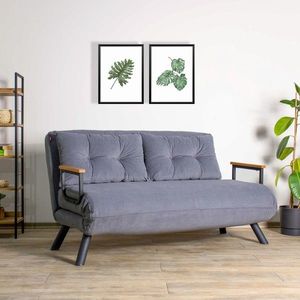 Canapea extensibilă cu 2 locuri, Futon, 859FTN1274, Metal , Gri imagine