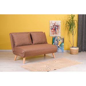 Canapea extensibilă cu 2 locuri, Futon, 859FTN2715, Metal , Maro imagine