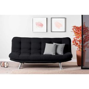 Canapea extensibila cu 3 locuri, Futon, 859FTN2805, Metal, Negru imagine