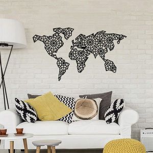 Decoratiune de perete, The World Is Mine, Metal, Dimensiune: 120 x 64 cm, Negru imagine