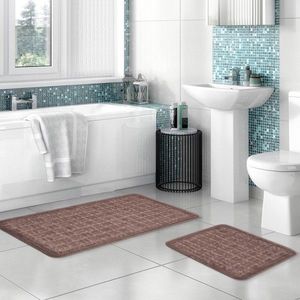 Set covorase de baie 2 piese, Alanur Home, COTTONKT000540, Bumbac, Maro imagine