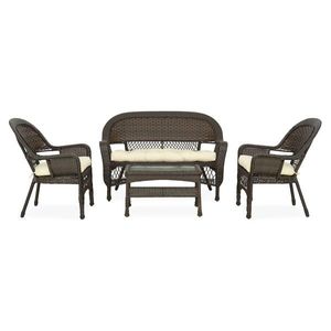 Set mobilier gradina/terasa, Barbara, 4 piese, otel, maro/bej imagine