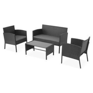 Set mobilier pentru gradina/terasa, 4 piese, Laredo, otel, negru/gri imagine