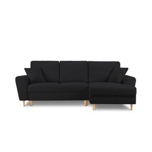 Coltar extensibil dreapta 4 locuri, Moghan, Micadoni Home, NL, 241x145x88 cm, poliester Boucle, negru imagine