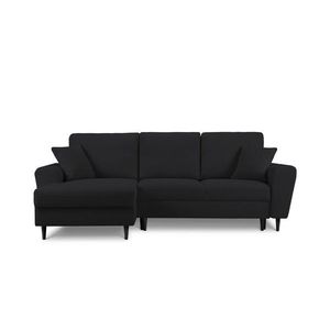 Coltar extensibil stanga 4 locuri, Moghan, Micadoni Home, BL, 241x145x88 cm, poliester Boucle, negru imagine