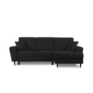 Coltar extensibil dreapta 4 locuri, Moghan, Micadoni Home, BL, 241x145x88 cm, poliester Boucle, negru imagine