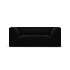 Canapea 2 locuri, Ruby, Micadoni Home, BL, 174x93x69 cm, catifea, negru imagine