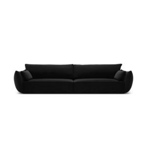 Canapea 4 locuri, Kaelle, Micadoni Home, BL, 248x110x85 cm, catifea, negru imagine