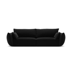 Canapea 3 locuri, Kaelle, Micadoni Home, BL, 208x100x85 cm, catifea, negru imagine