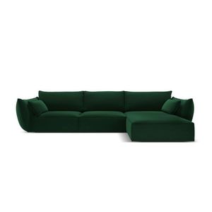 Coltar dreapta 4 locuri, Kaelle, Micadoni Home, BL, 308x171x85 cm, catifea, verde bottle imagine