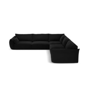 Coltar simetric 7 locuri, Kaelle, Micadoni Home, BL, 286x286x85 cm, catifea, negru imagine