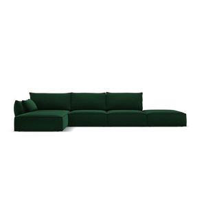 Coltar stanga 5 locuri, Kaelle, Micadoni Home, BL, fara cotiera, 364x171x85 cm, catifea, verde bottle imagine