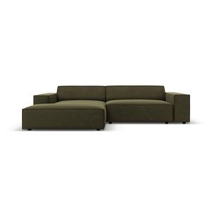 Coltar modular stanga 3 locuri, Jodie, Micadoni Home, BL, 224x166x70 cm, catifea, verde imagine