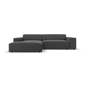 Coltar modular stanga 3 locuri, Jodie, Micadoni Home, BL, 224x166x70 cm, catifea, gri imagine