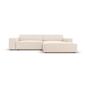 Coltar modular dreapta 3 locuri, Jodie, Micadoni Home, BL, 224x166x70 cm, catifea, bej deschis imagine