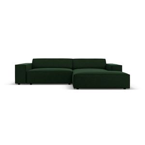 Coltar modular dreapta 3 locuri, Jodie, Micadoni Home, BL, 224x166x70 cm, catifea, verde bottle imagine