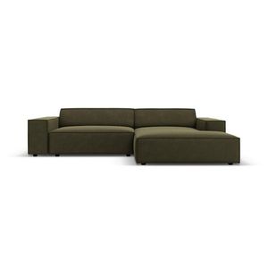 Coltar modular dreapta 3 locuri, Jodie, Micadoni Home, BL, 224x166x70 cm, catifea, verde imagine