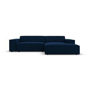 Coltar modular dreapta 3 locuri, Jodie, Micadoni Home, BL, 224x166x70 cm, catifea, albastru regal imagine