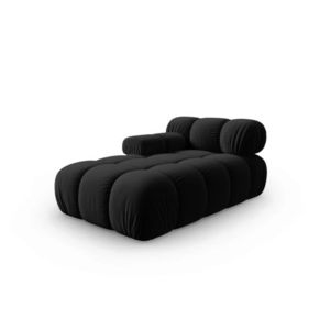 Sezlong living stanga 1 loc, Bellis, Micadoni Home, BL, 157x97x62 cm, catifea, negru imagine