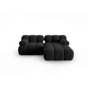 Coltar modular dreapta 3 locuri, Bellis, Micadoni Home, BL, 191x157x62 cm, catifea, negru imagine