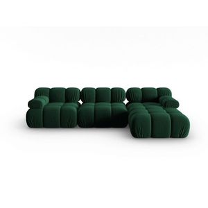 Coltar modular dreapta 4 locuri, Bellis, Micadoni Home, BL, 285x157x63 cm, catifea, verde bottle imagine