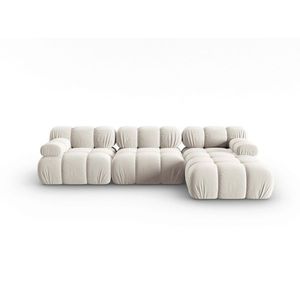 Coltar modular dreapta 4 locuri, Bellis, Micadoni Home, BL, 285x157x63 cm, catifea, bej deschis imagine