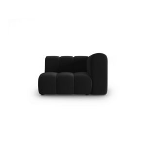 Modul canapea dreapta 1 loc, Lupine, Micadoni Home, BL, 114x87x70 cm, catifea, negru imagine