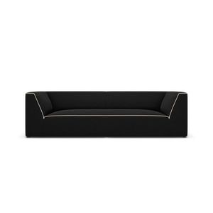 Canapea 3 locuri, Ruby, Micadoni Home, BL, 232x93x69 cm, tesatura chenille, negru/bej imagine