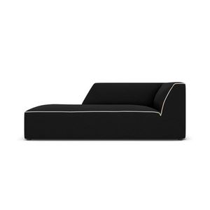 Sezlong living stanga 1 loc, Ruby, Micadoni Home, BL, 180x93x69 cm, tesatura chenille, negru/bej imagine