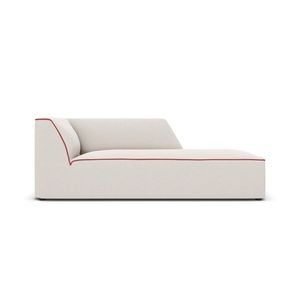 Sezlong living dreapta 1 loc, Ruby, Micadoni Home, BL, 180x93x69 cm, tesatura chenille, bej/rosu imagine