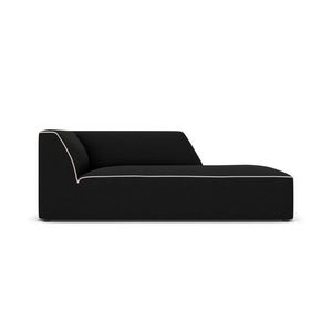 Sezlong living dreapta 1 loc, Ruby, Micadoni Home, BL, 180x93x69 cm, tesatura chenille, negru/bej imagine