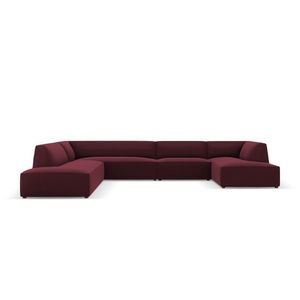 Coltar panoramic stanga 7 locuri, Ruby, Micadoni Home, BL, 366x273x69 cm, piele ecologica, bordo imagine