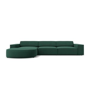 Coltar stanga 4 locuri, Jodie, Micadoni Home, BL, forma rotunjita, 284x166x70 cm, poliester, verde imagine