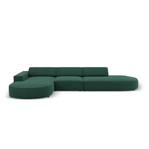 Coltar stanga 4 locuri, Jodie, Micadoni Home, BL, forma rotunjita, 342x166x70 cm, poliester, verde imagine