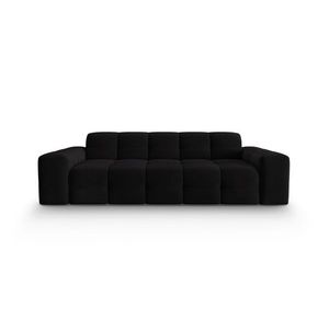 Canapea 3 locuri, Kendal, Micadoni Home, BL, 222x103x79 cm, catifea, negru imagine