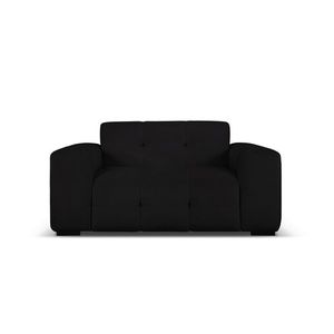 Canapea 2 locuri, Kendal, Micadoni Home, BL, 156x103x79 cm, catifea, negru imagine