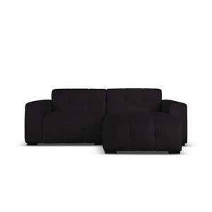 Coltar dreapta 4 locuri, Kendal, Micadoni Home, BL, 256x173x79 cm, catifea, negru imagine