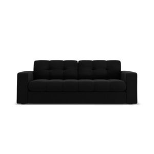 Canapea 2 locuri, Justin, Micadoni Home, BL, 162x90x72 cm, catifea, negru imagine