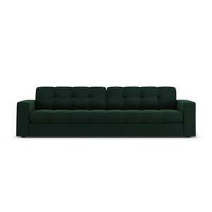 Canapea 4 locuri, Justin, Micadoni Home, BL, 227x90x72 cm, catifea, verde bottle imagine