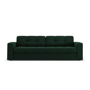 Canapea 3 locuri, Justin, Micadoni Home, BL, 202x90x72 cm, catifea, verde bottle imagine