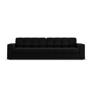 Canapea 4 locuri, Justin, Micadoni Home, BL, 227x90x72 cm, catifea, negru imagine