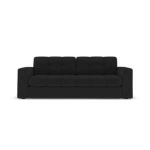 Canapea 2 locuri, Justin, Micadoni Home, BL, 162x90x72 cm, poliester, negru imagine