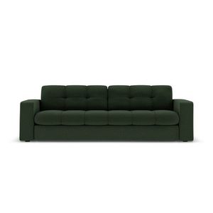 Canapea 3 locuri, Justin, Micadoni Home, BL, 202x90x72 cm, poliester, verde inchis imagine