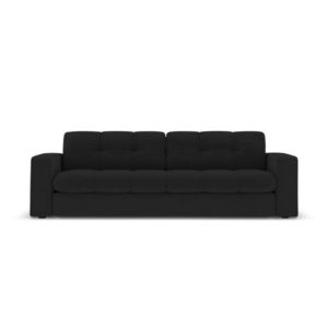 Canapea 3 locuri, Justin, Micadoni Home, BL, 202x90x72 cm, poliester, negru imagine