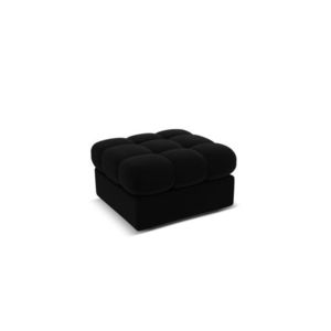 Taburet, Justin, Micadoni Home, BL, 60x60x38 cm, catifea, negru imagine