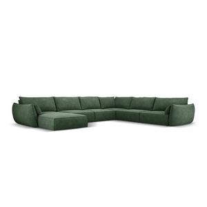 Coltar panoramic dreapta 8 locuri, Kaelle, Micadoni Home, BL, 384x284x85 cm, poliester chenille, verde bottle imagine