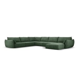 Coltar panoramic stanga 8 locuri, Kaelle, Micadoni Home, BL, 384x284x85 cm, poliester chenille, verde bottle imagine