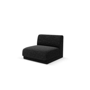 Modul canapea 1 loc fara cotiere, Miley, Micadoni Home, BL, 85x75x74 cm, poliester chenille, negru imagine