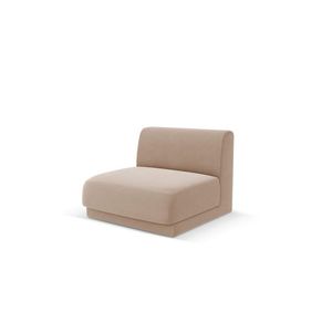 Modul canapea 1 loc fara cotiere, Miley, Micadoni Home, BL, 85x75x74 cm, catifea, cappuccino imagine