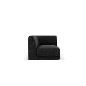 Modul canapea colt 1 loc, Miley, Micadoni Home, BL, 85x85x74 cm, poliester chenille, negru imagine